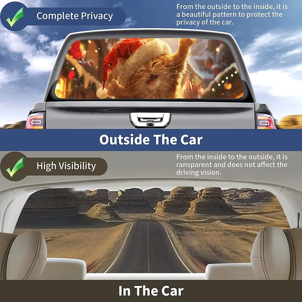 Танцующее Рождество животное кошка автомобиль наклейка на заднее лобовое стекло