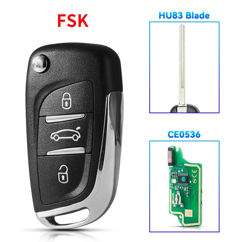 

KEYYOU автомобильный FSK 433 МГц ID46 Fob модифицированный дистанционный ключ для Peugeot 407 407 307 для Citroen C2 C3 C4 C5 C6 C8 2/3 кнопки CE0536 ASK