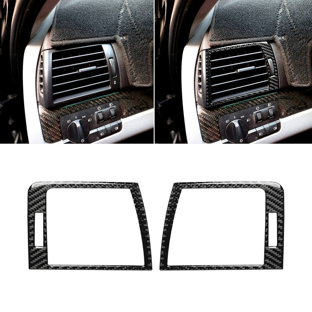 

Для BMW 98-04 старые x3 E46 углеродное волокно, декоративные наклейки на левые и правые воздуховыпускные отверстия, автомобильные наклейки для интерьера, аксессуары