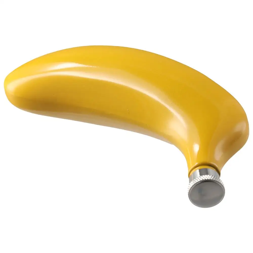 Бутылочка для виски 5 унций из нержавеющей стали с воронкой фляжка в форме банана