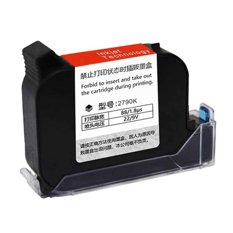 

2790K Handheld Printer Ink Cartridge Fast Dry Eco Solvent 600DPI 12.7mm Inkjet Printer Black Ink Cartridges 42ml Dropship