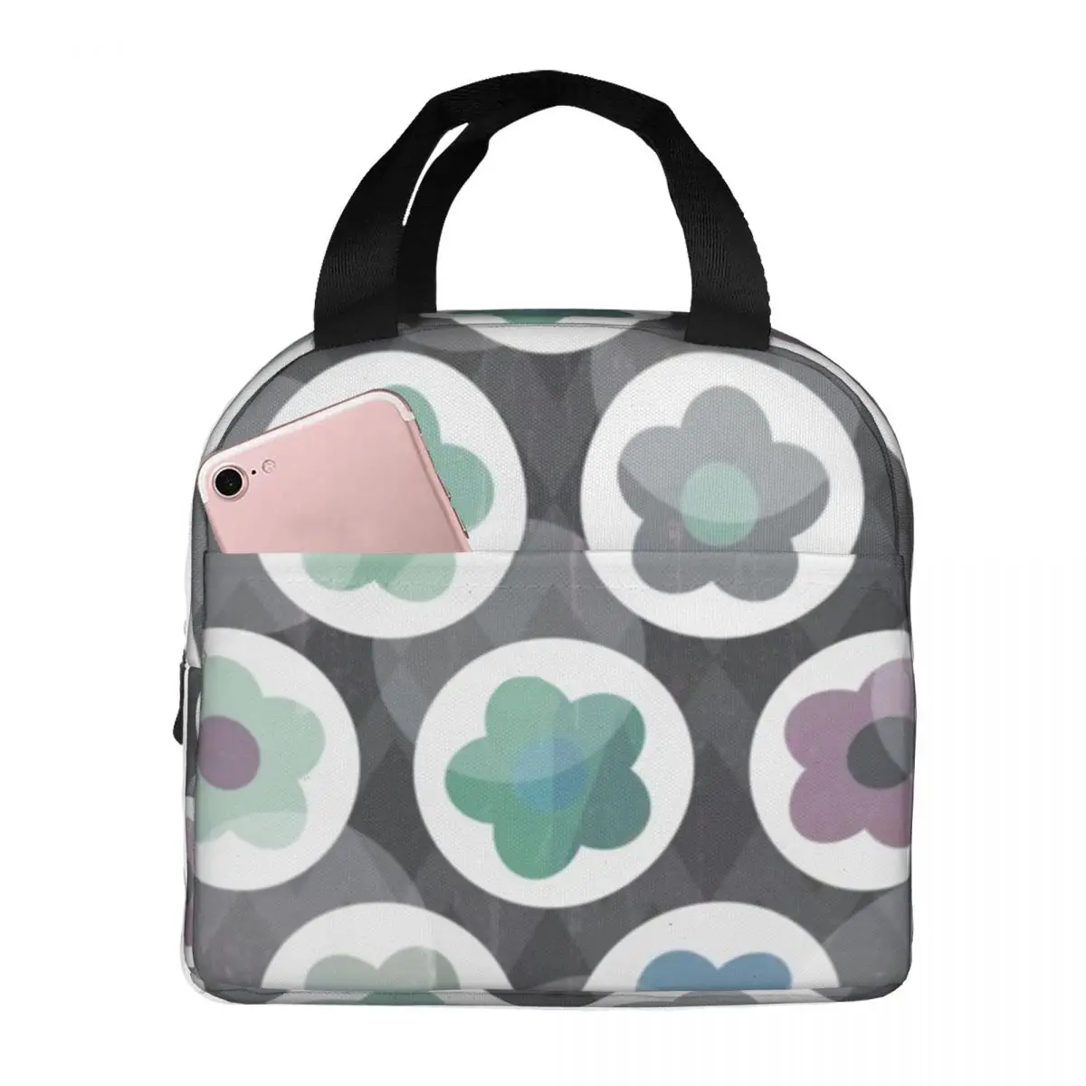 

Nordic Pattern Lunch Bag with Handle Daisy Daisy Seafoam Aluminum Cooler Bag Reusable Cooling Refrigerator Thermal Bag