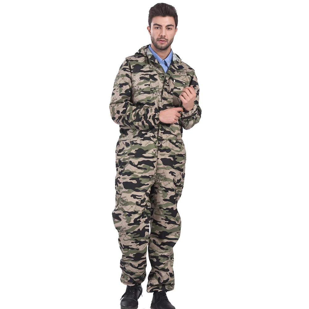 Летний комбинезон из полихлопка рабочая одежда с длинным рукавом и капюшоном