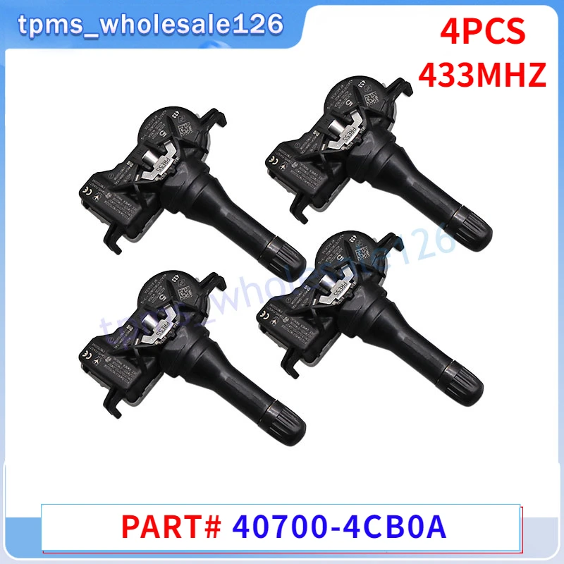 Датчик давления шины автомобиля TPMS 40700-4CB0A для 2016-2020 Nissan Qashqai II X-Trail 2017-2019 Renault Kangoo ZE Megane, 4 шт.