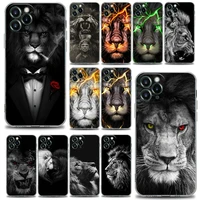 fashionable the lion phone case for iphone 13 12 11 se 2022 x xr xs 8 7 6 6s pro mini max plus soft silicone case