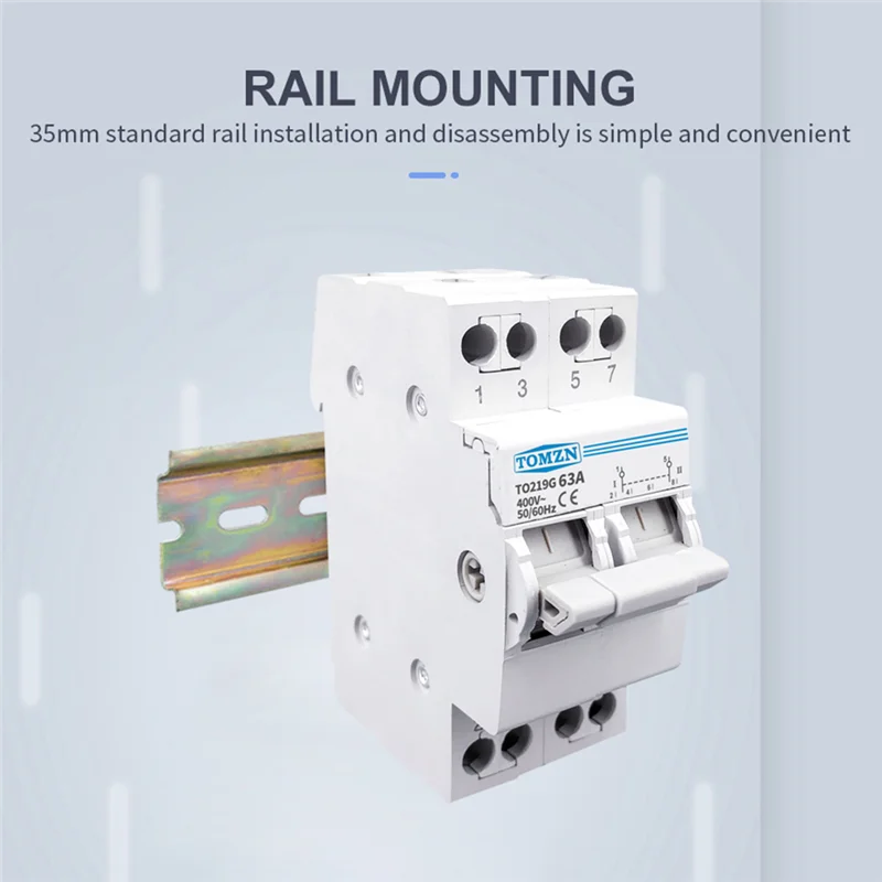 

2P 63A Manual Transfer Isolating Switch Interlock Circuit Breaker Din Rail Isolating Discounnecting Switch