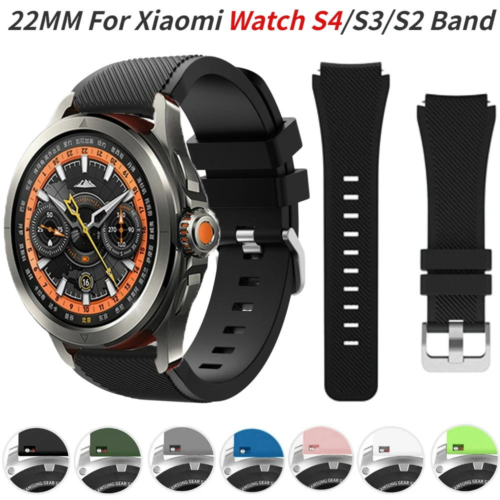 Ремешок силиконовый для Xiaomi Watch S4 Sport S3 S2 S1 Active/Color 2 Pro мягкий спортивный браслет