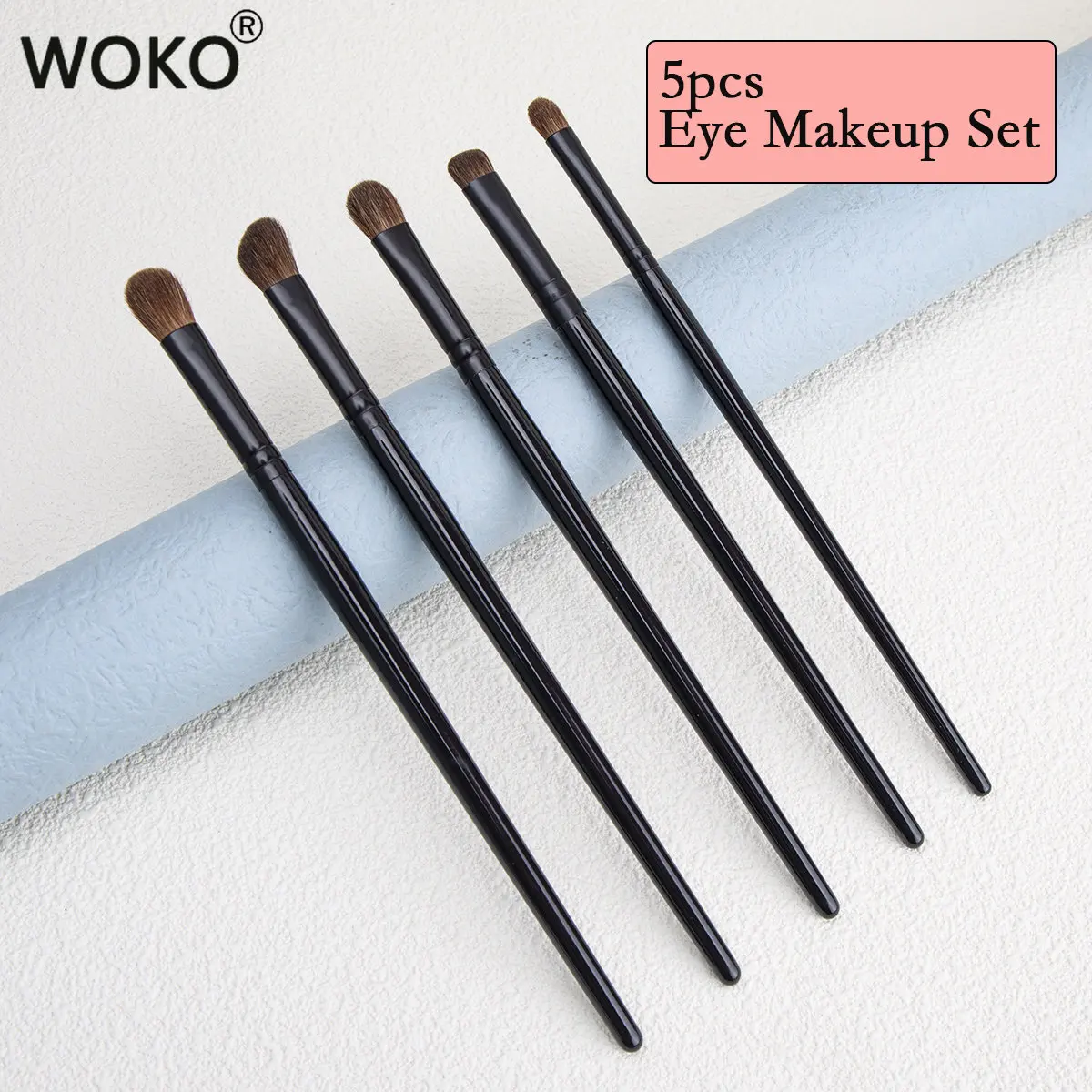 

5pcs Eye Shadow Smudge Crease Creams Powders Blending Brush Set Eye Makeup Natural Soft Horse Hair Make Up Eyeshadow Brush Set