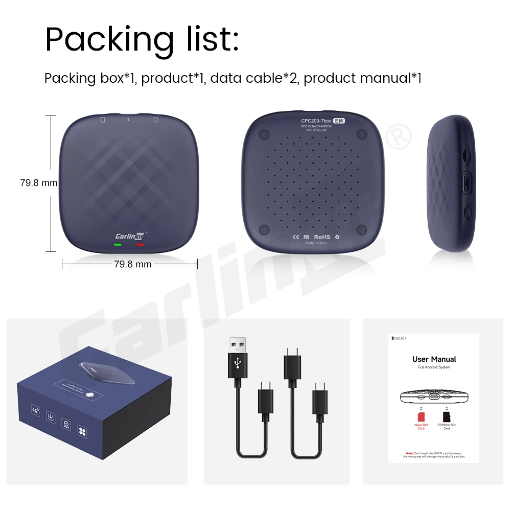 CarlinKit CarPlay Ai Box 665 Android 11 Apple CarPlay беспроводной Android TV потоковая коробка Netflix Ip tv 4GLTE 64 Гб 128 ГБ ROM (art.: 3920bf3f97041) - 3920bf3f97041