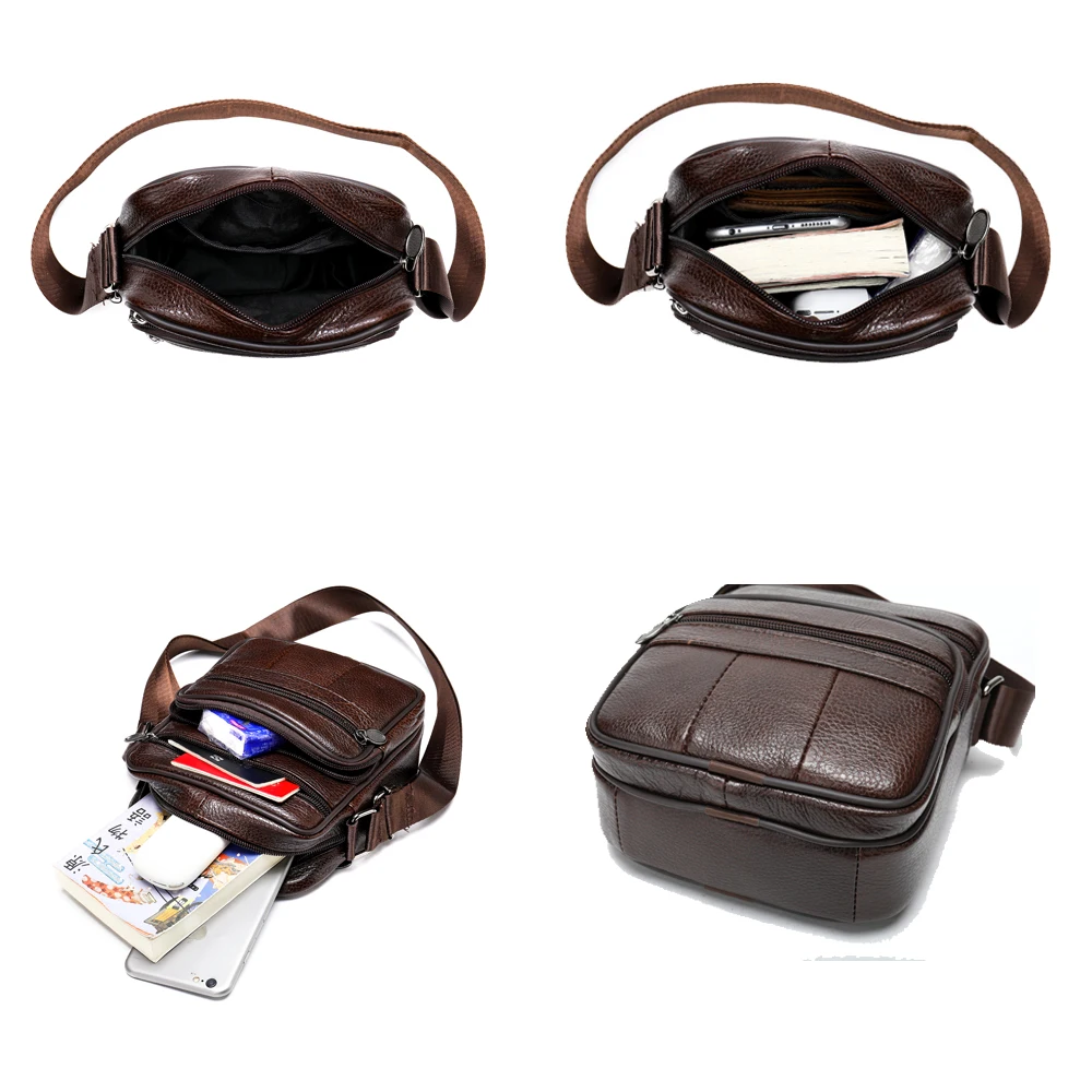 WESTAL Men's Shoulder Bag for Men Phone Small Crossbody Bags Genuine Leather Thin Designer Male Flap 7350 |