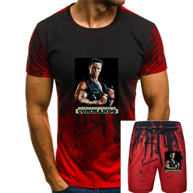 

Commando Arnold Schwarzenegger Classic 80 Action Fight Guns Movie Mens T-Shirt
