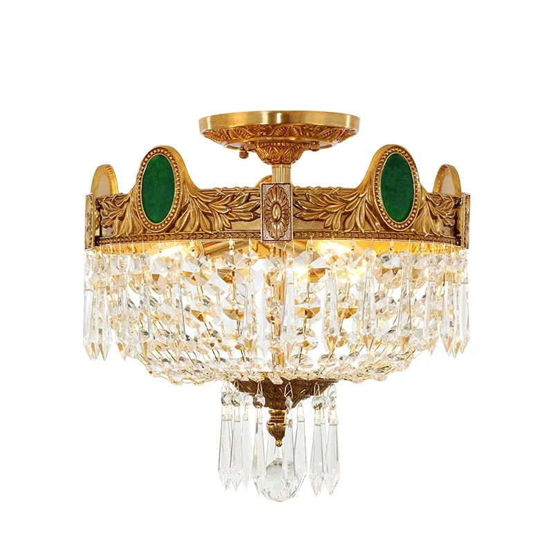 Palacecrown Роскошные подвесные латунные хрустальные лампы для коридора Европейские