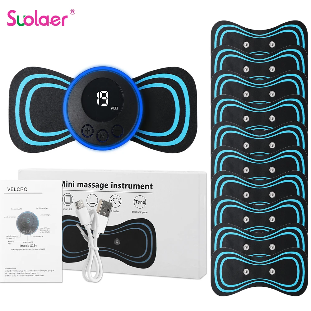 

Портативный Электрический массажер для шеи с 11 накладками EMS шейного позвонка массажный патч для облегчения боли в мышцах и расслабления плеч