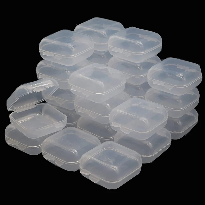 Коробочки для хранения ювелирных изделий прозрачные квадратные 24 шт