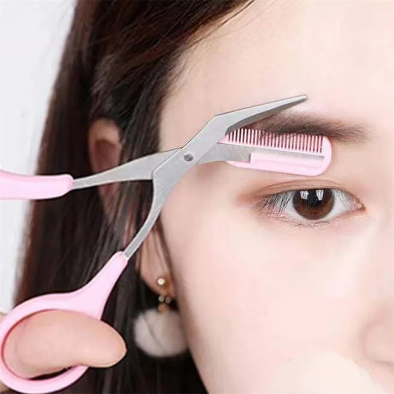 

Триммер для бровей, ножницы с расческой, бритва для волос на лице, инструмент для ухода, приспособление для придания формы бритью, косметиче...