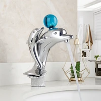 silver vintage dolphin bathroom basin vessel sink mixer faucet 1 handle hole tap