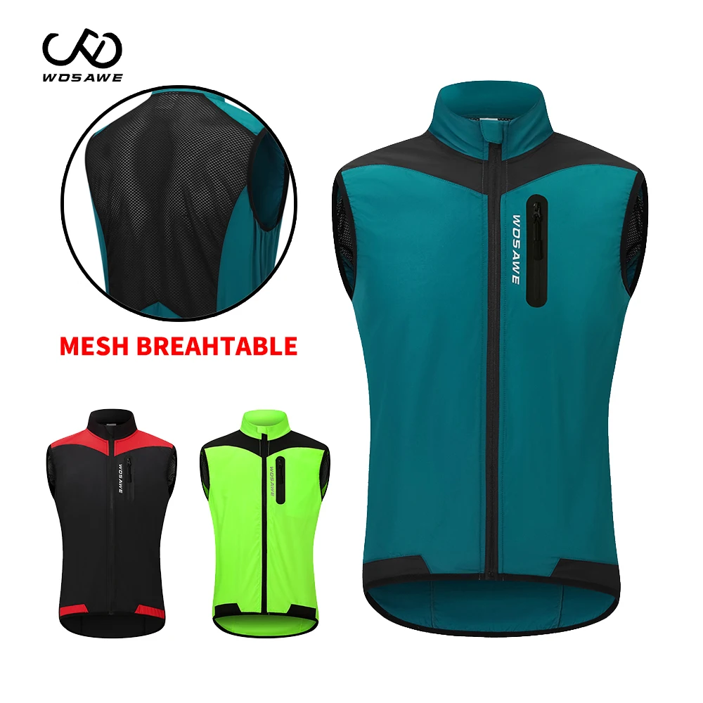

WOSAWE 2022 Cycling Vest Men Jersey Mesh Breathable Keep dry Warm up Ciclismo Sleeveless Bike Bicycle Vests chaleco bicicleta