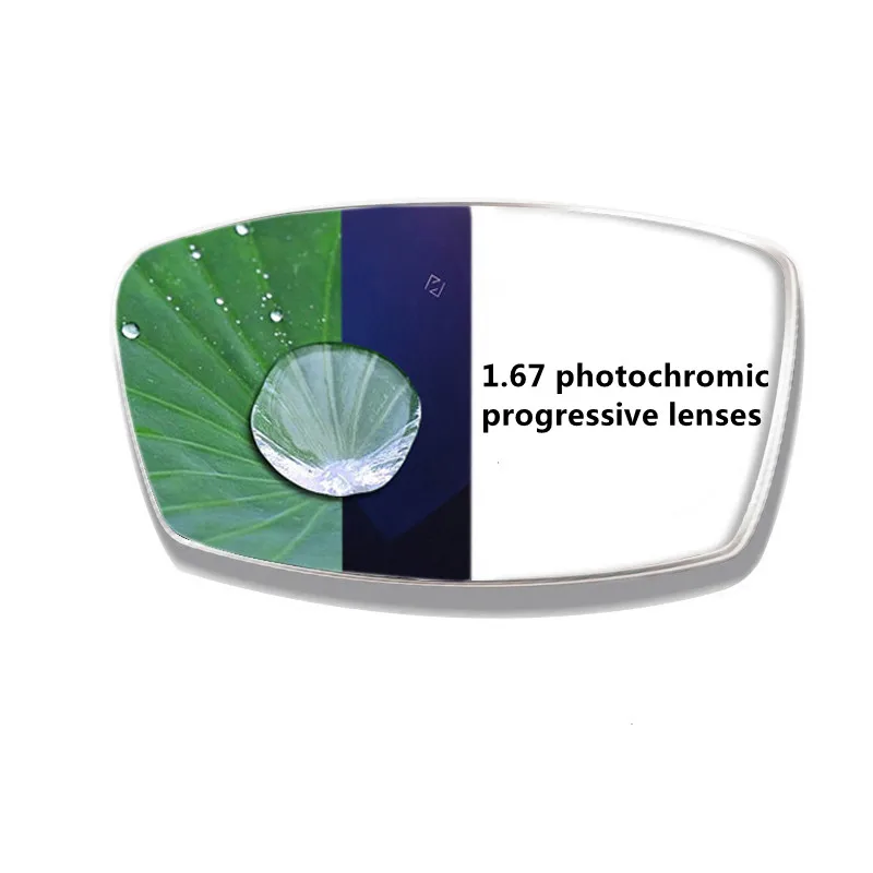 Super thin 1.67 index progressive fast changing photochromic prescription quality lenses anti scratch uv protecion glasses lens