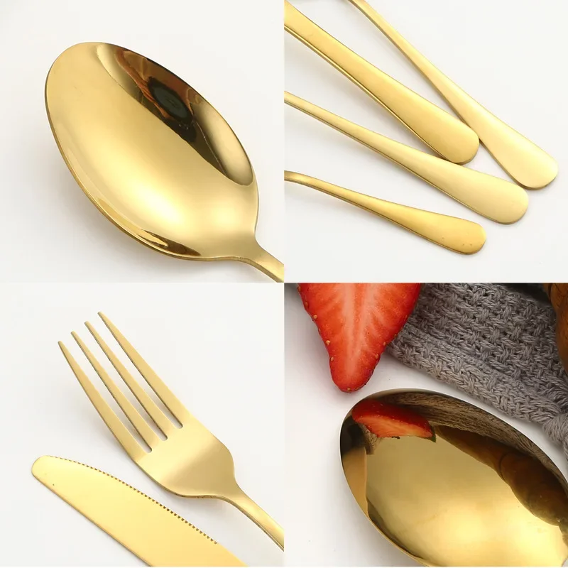 Набор столовых приборов из нержавеющей стали 304 с деревянной ручкой 24 шт.