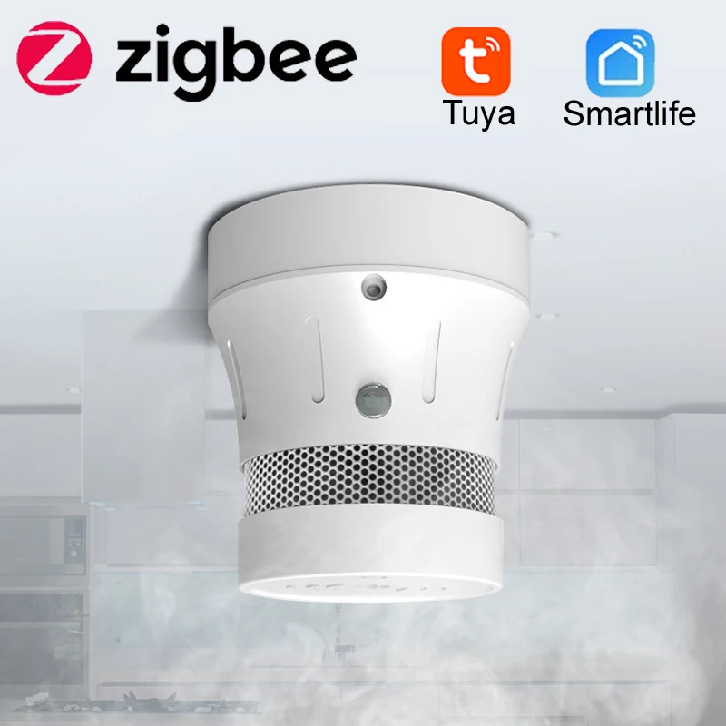 

Zigbee Tuya Wifi Smoke Detector Home Security Alarms Household Fire Alarm Safety Prevention Sensor Work with Zigbee Gateway