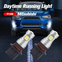 2pcs led daytime running light drl bulb lamp p13w canbus no error for mitsubishi mirage outlander 2012 2015 shogun sport 3