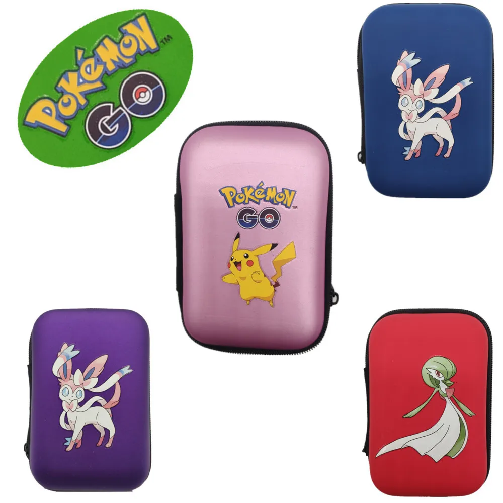 

Pikachu Pokemon Cards Holder Pokemon 50 Capacity Cards Holder Album Hard Case Card Pikachu Gold Card Box Earphone Storage Box