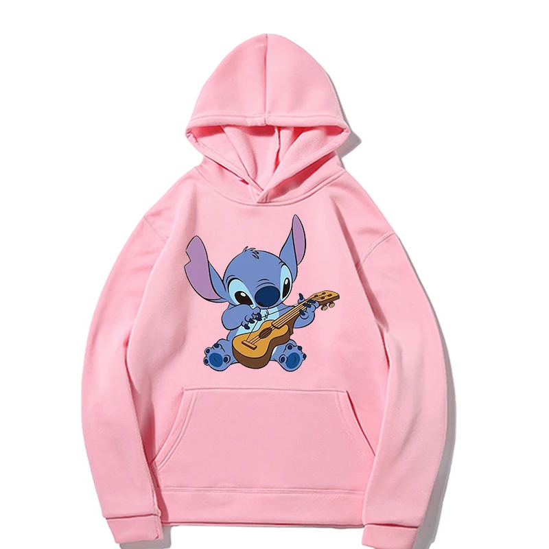 

Disney Lilo Stitch Casual Women's Hooded Hoodies Printed Cartoon Tops Pullover Cute Sweatshirts Fashion Loose Female Clothes