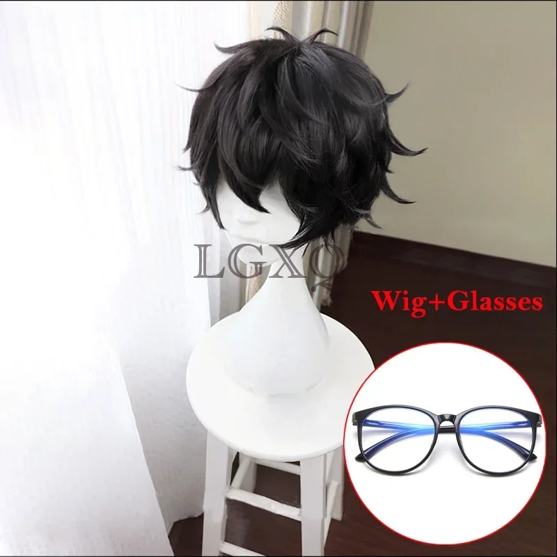 Gamen Persona 5 P5 Косплей Amamiya Ren Парики Черный Kurusu Akira Термостойкие волосы Аниме В