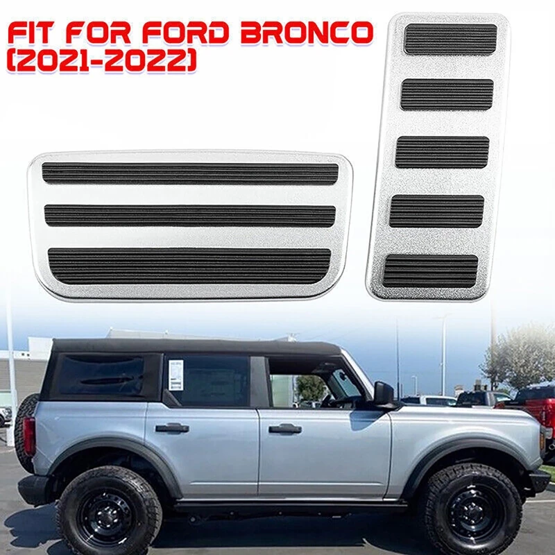 

Car Aluminum Alloy Anti-Slip Gas and Brake Pedal Covers Foot Rest Fit for Ford Bronco 2021+ (Automatic)