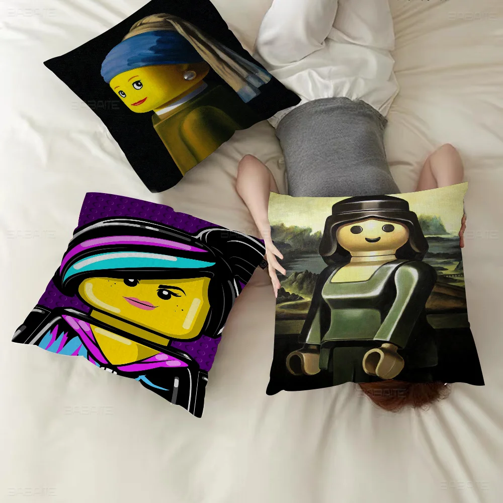 Абстрактная забавная подушка L-Legos подарок украшение для дома и офиса спальни
