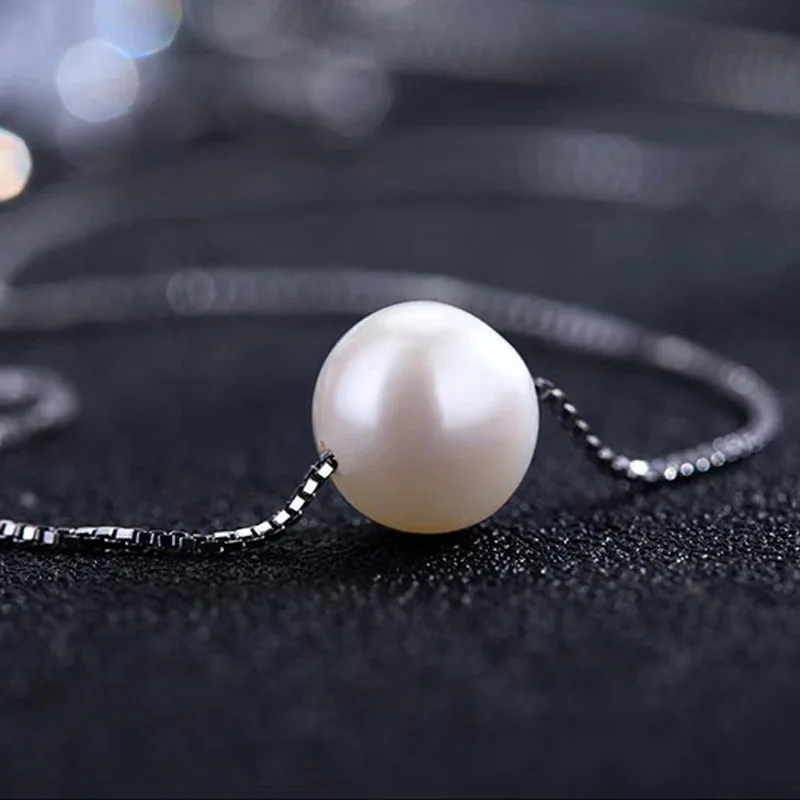 

LEEKER Elegant White Pearls Pendants and necklaces Rose Gold Silver Color Chain Necklace For Women wedding accessories ZD1 LK6