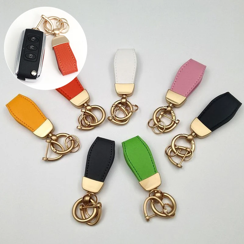 

1Pc French Sheepskin Car Key Chain Women Delicate Leather Pendant High-end Keychain Lovely Leather Rope Key Holder