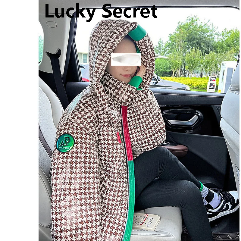 new in outdoor clothes Down jacket women The new 2022 houndstooth wash-free heavy cotton warm winter woman down jacket down coat
