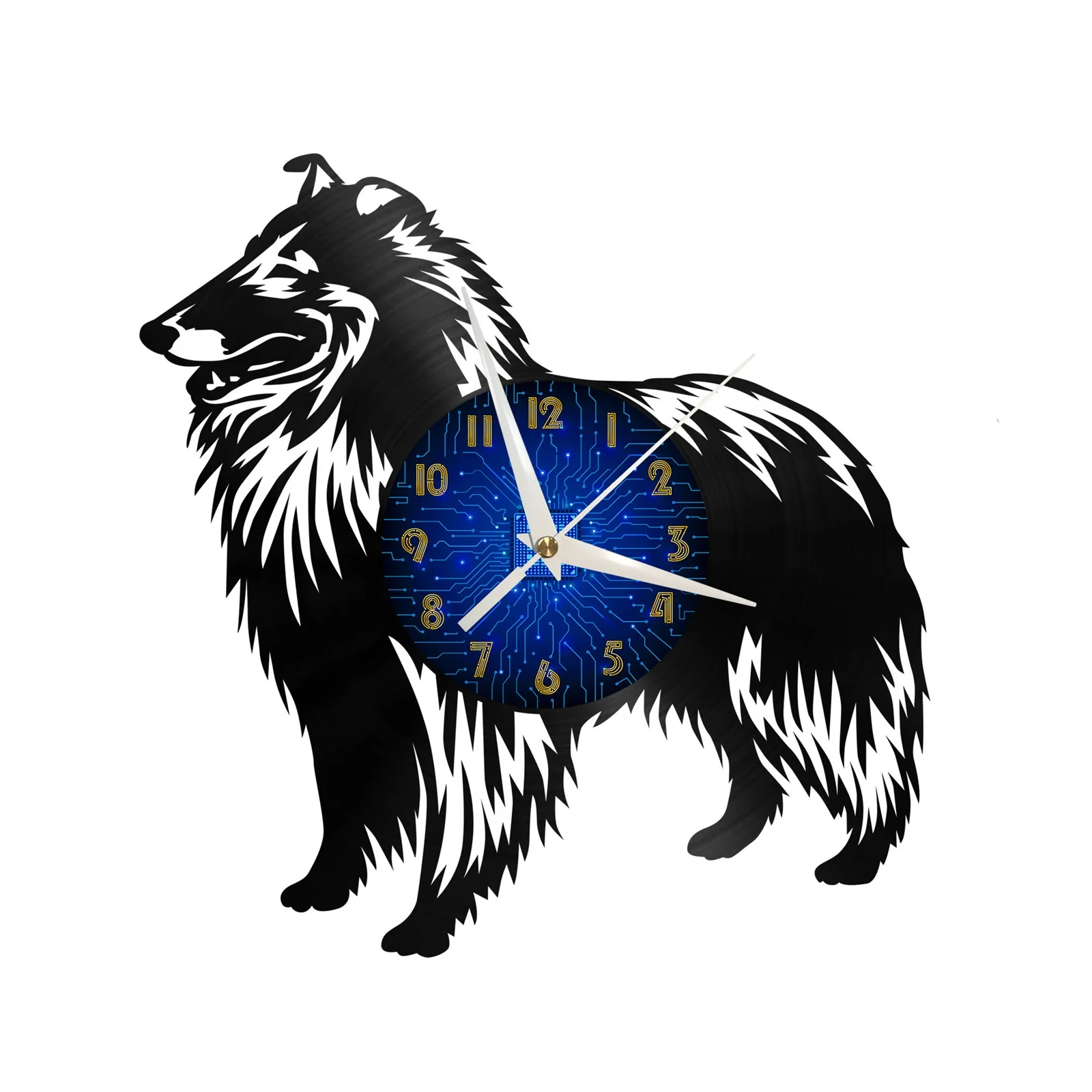

Collie dog Vinyl Record Wall Clock for Kitchen Wall Decor Wall Art