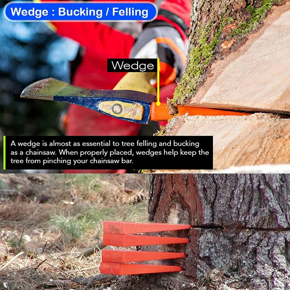 

Orange Tree Felling Wedges With Spikes For Safe Tree Cutting With Storage Bag Tree Cutting Wedge Spiked Logging Tool For Chainsa