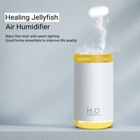 250ml home room air humidifier usb ultrasonic jellyfish ring aromatherapy diffuser with warm lamp mini portable humidificador