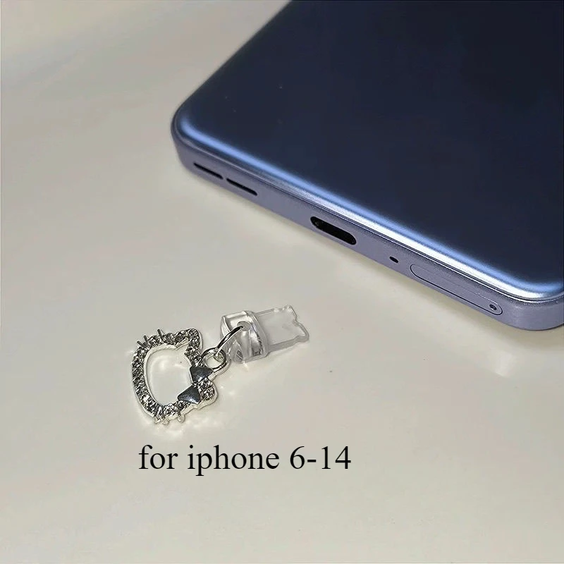 Металлическая противопыльная заглушка для телефона Sanrio Hello Kitty IPhone Android Type-c