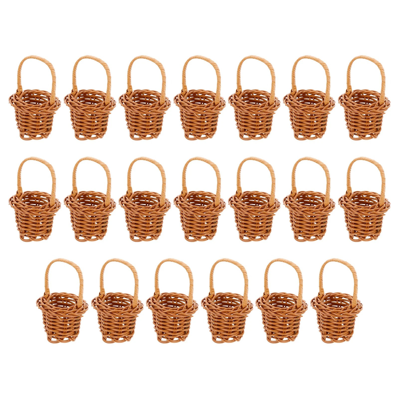 

20 PCS Mini Flower Basket Toy Baskets Present Baking Basket Toy Room Countertop Basket Rattan Picnic Basket Baby