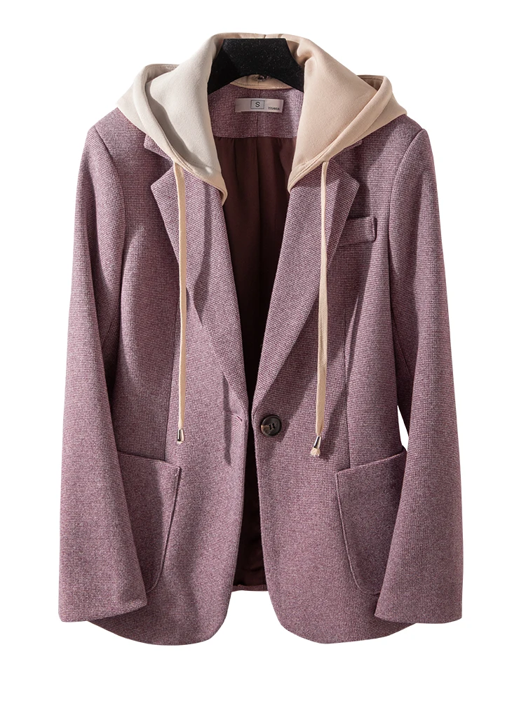 

Женский клетчатый Блейзер на одной пуговице, с карманами