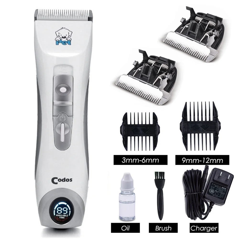 

Professional Codos CP9600 Pet Cat Dog Hair Trimmer Electric Shaver Rechargeable Pet Grooming Clipper LCD Display Cutting Machine