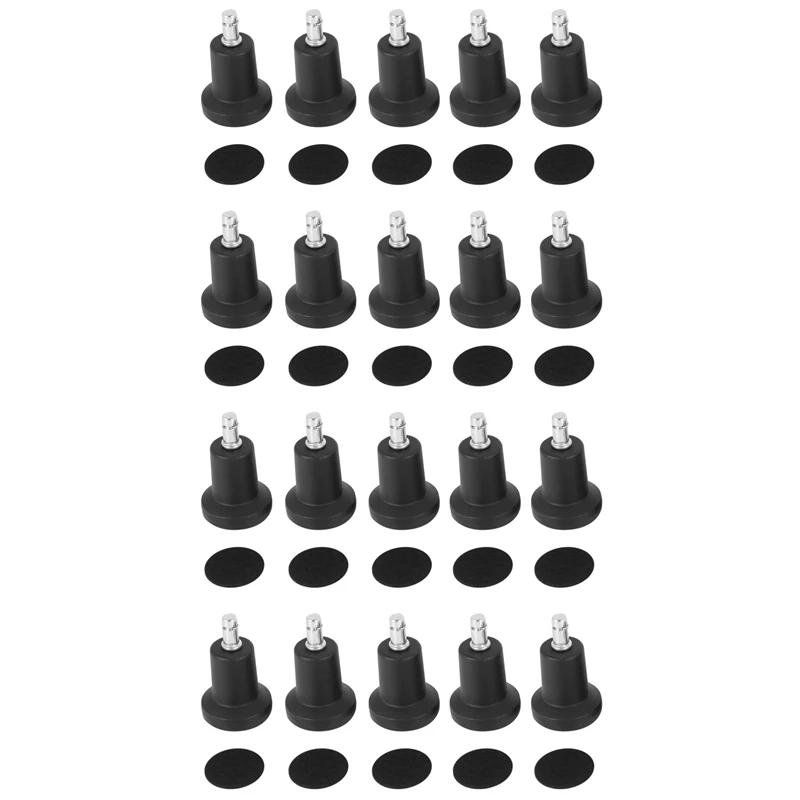 

High Profile Bell Glides Replacement For Office Chair Without Wheels & Bar Stool, Fixed Stationary Caster Glide, 20-Pack