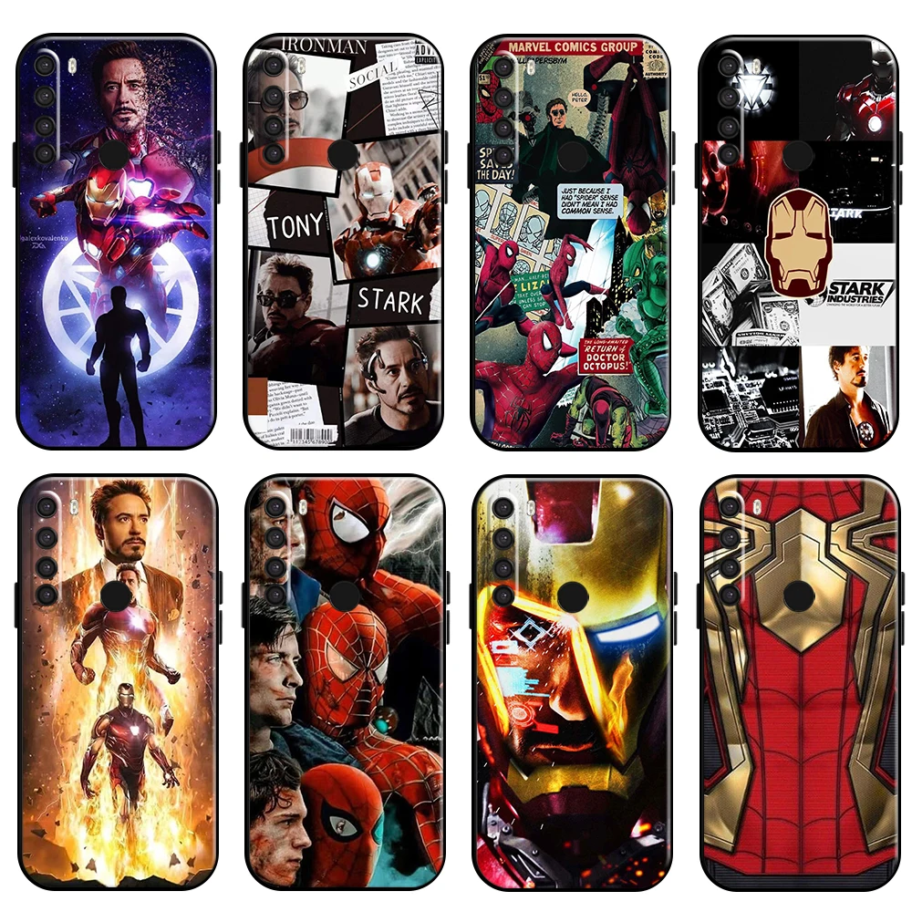 

Avengers Spiderman Iron Man For Xiaomi Redmi 8 8A Redmi Note 8 8T Pro Phone Case Carcasa Coque Soft Liquid Silicon Black TPU