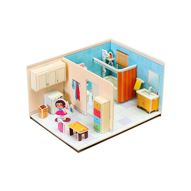 

Three dimensional jigsaw paper manual puzzle toy girl