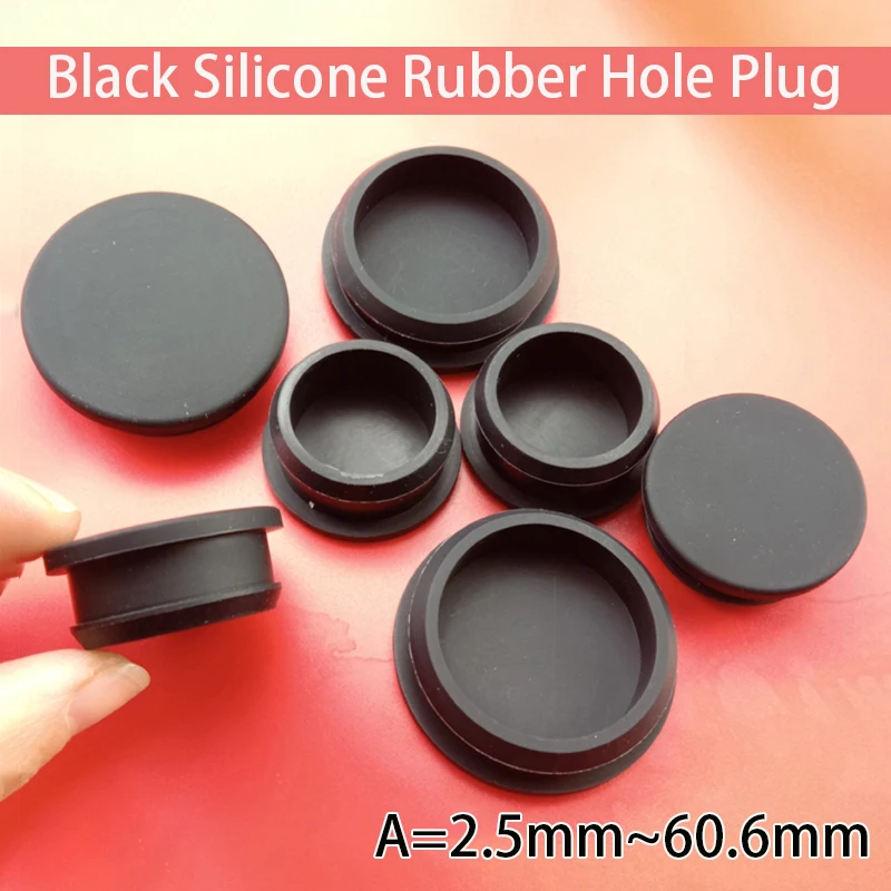 

1 шт. A = 2,5 мм ~ 60,6 мм, черные резиновые силиконовые защелкивающиеся заглушки со сквозными отверстиями, колпачки для проводов, кабелей, защитные втулки, уплотнительные кольца