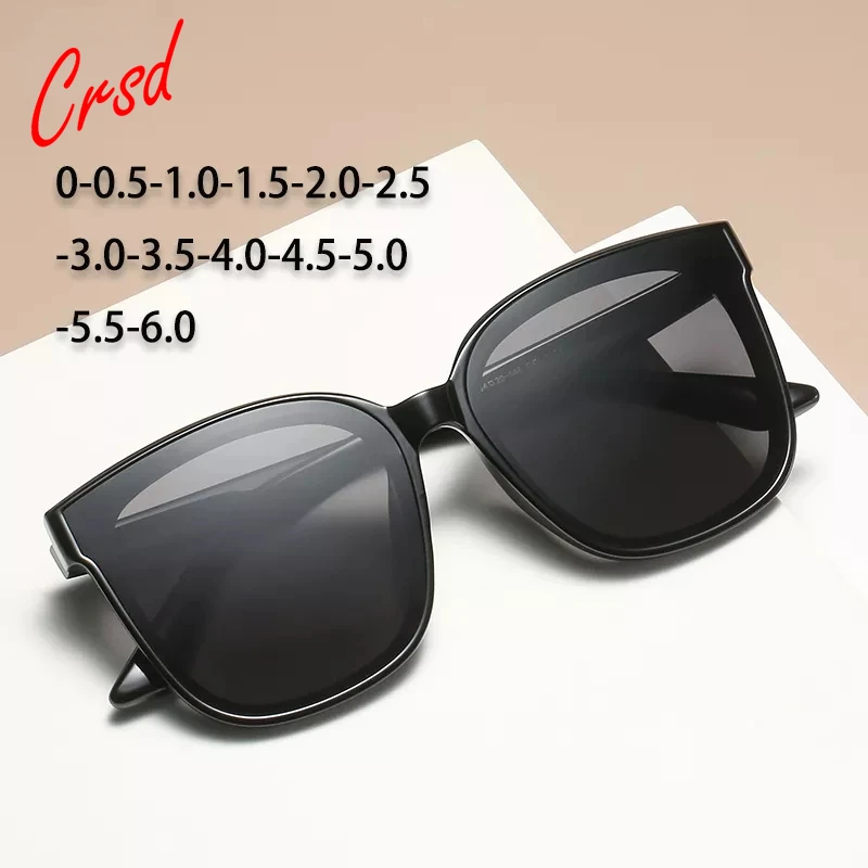 Fashion Square Myopia Sunglasses for Men Polorized Prescription Glasses 0 To -6.0 Women Driving Oversized Shades Eyewear UV400