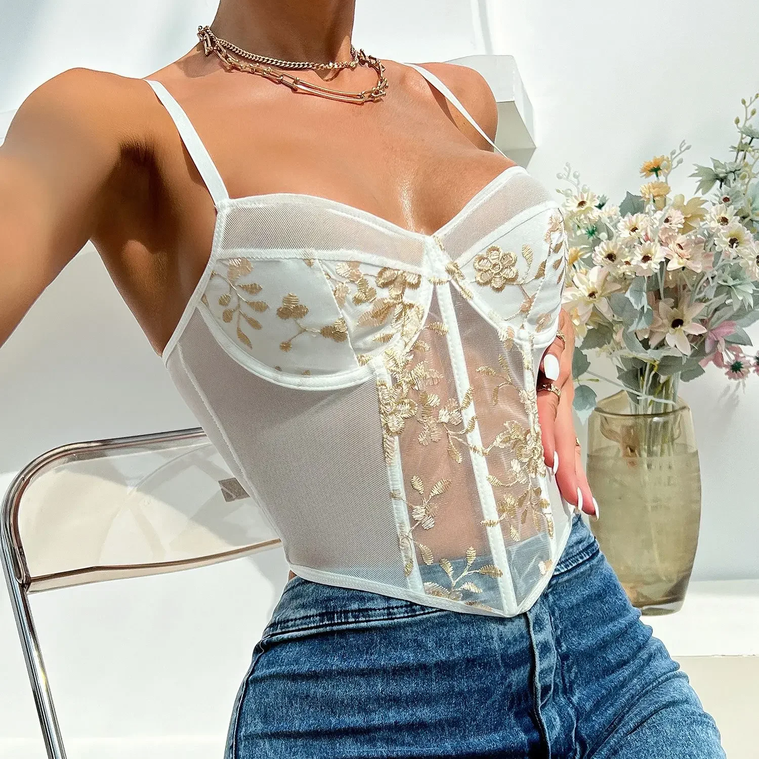 Сексуальный женский корсет блузки формирующая майка женская рубашка