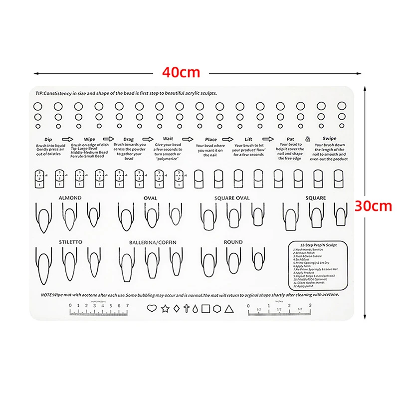 1 шт. силиконовый акриловый лист для практики ногтей портативная цветовая