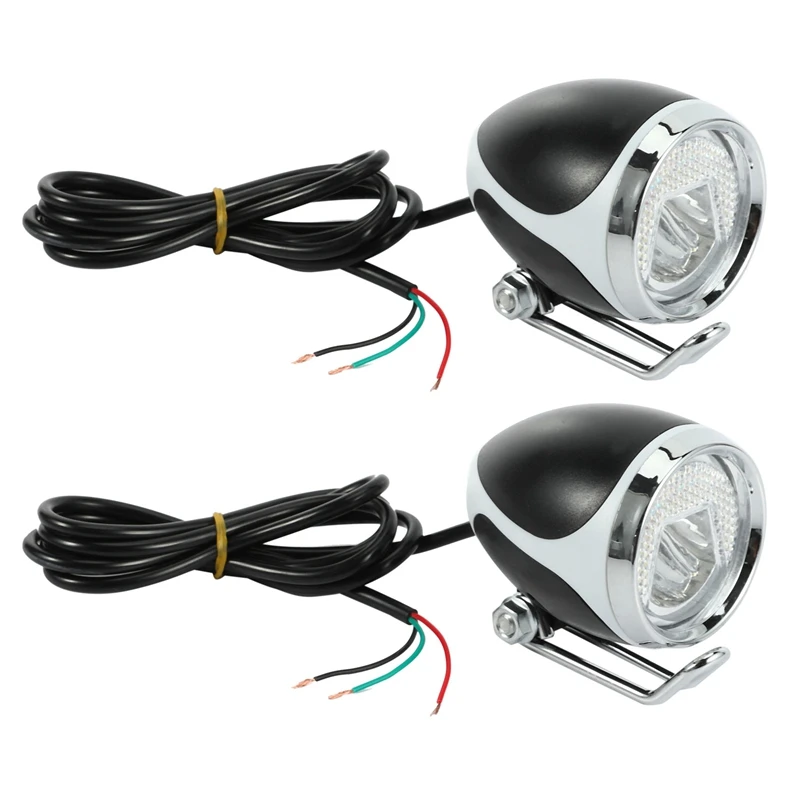 

2X Ebike Light 24V36V48V LED Front Light With Horn Electric Bike Headlight For Scooter Moped MTB Tricycle