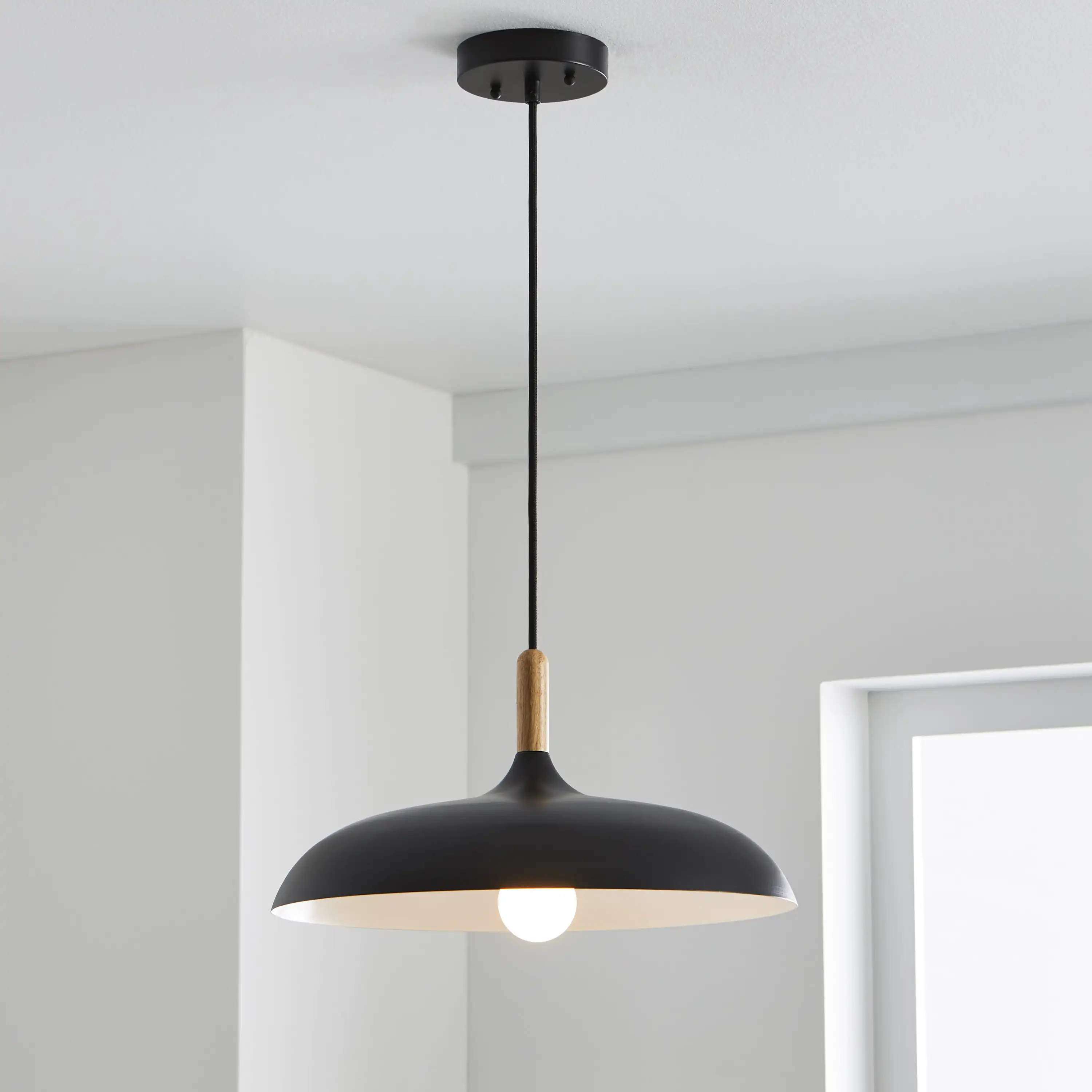 

Better Homes&Gardens 1 Light Pendant Black 1 A19 Bulb Included