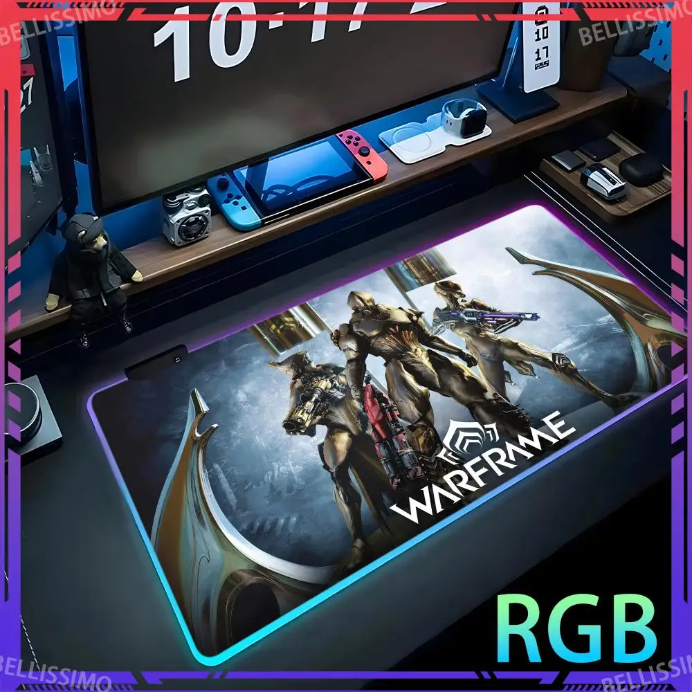 RGB аниме W_Warframe коврик для мыши аксессуары письма милые настольные светодиодный